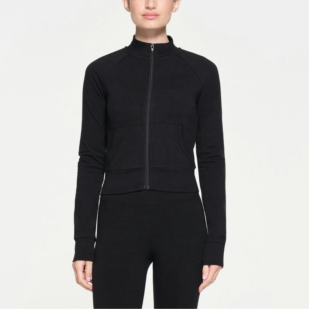 SKIMS Outdoor Track Jacket Washed Onyx